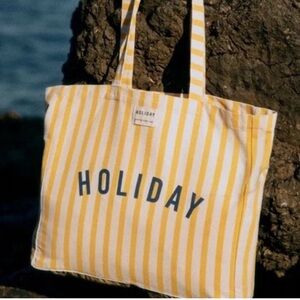 Sézane Striped Yellow HOLIDAY Tote Bag